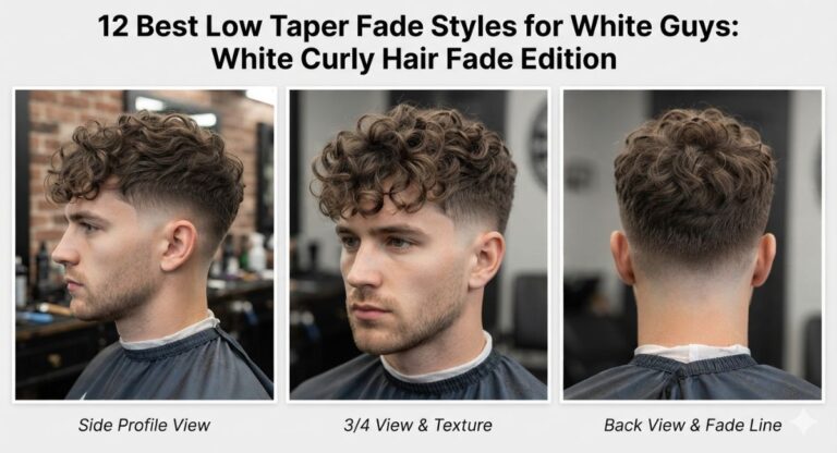 12 Best Low Taper Fade Styles for White Guys: White Curly Hair Fade Edition