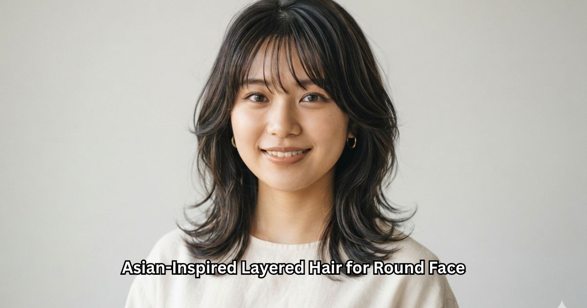 Asian-Inspired Layered Hair for Round Face