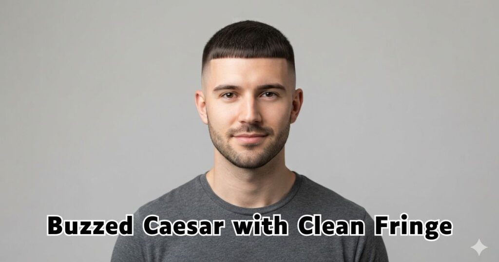 Buzzed Caesar with Clean Fringe