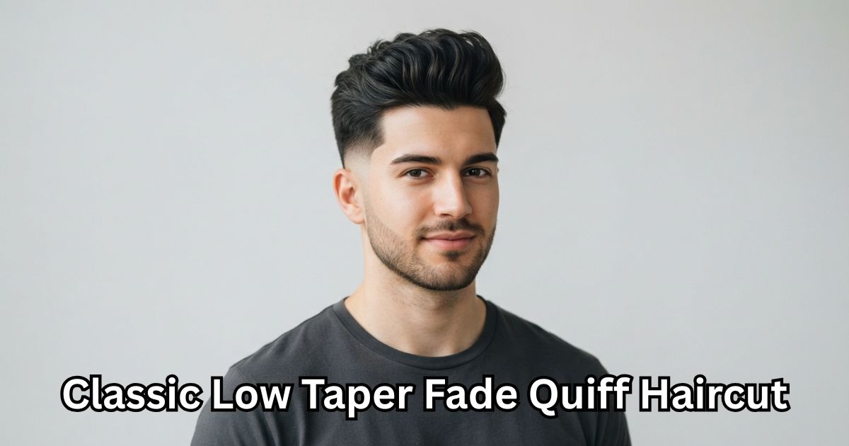 Classic Low Taper Fade Quiff Haircut
