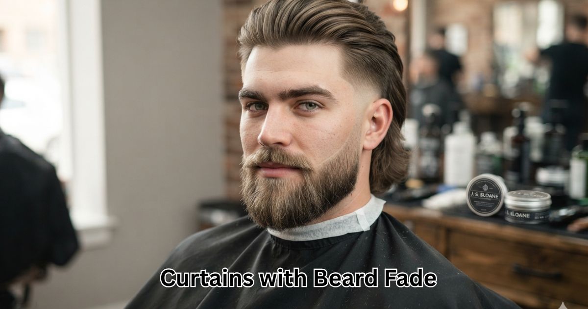 Curtains with Beard Fade