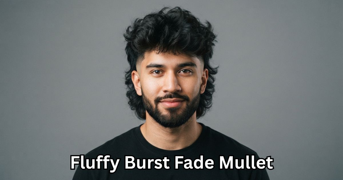 13. Fluffy Burst Fade Mullet