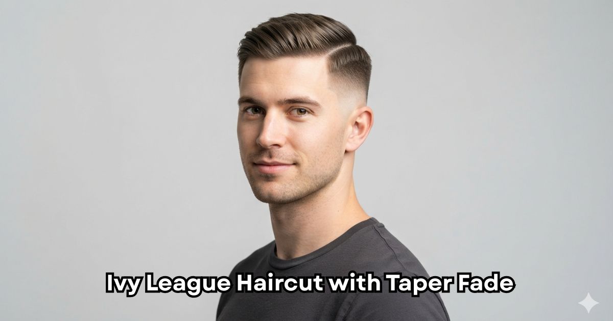 Ivy League Haircut with Taper Fade