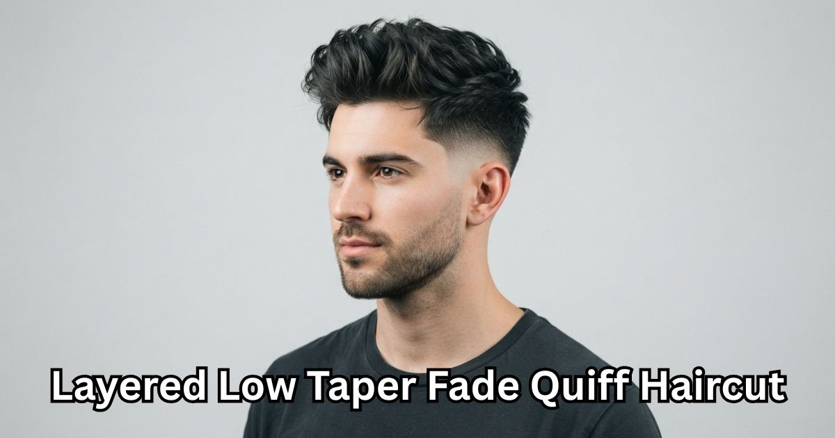 Layered Low Taper Fade Quiff Haircut