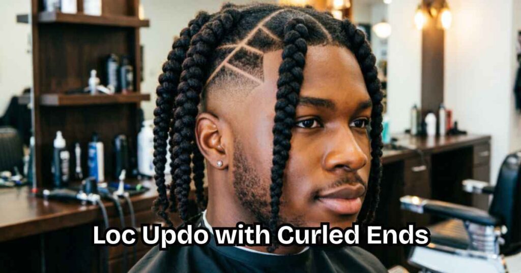 Loc Updo with Curled Ends