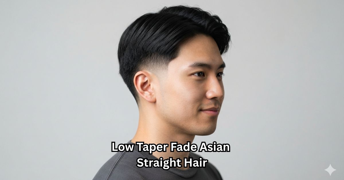 Low Taper Fade Asian Straight Hair