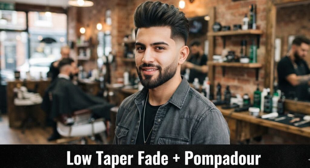 Low Taper Fade + Pompadour