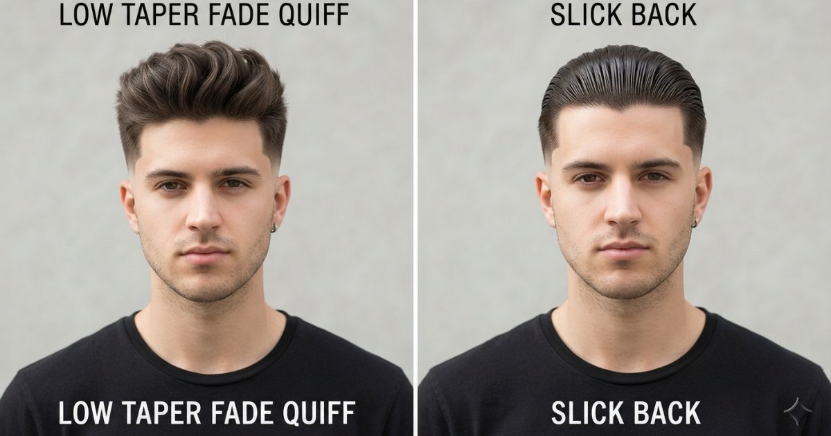 Low Taper Fade Quiff vs Slick Back