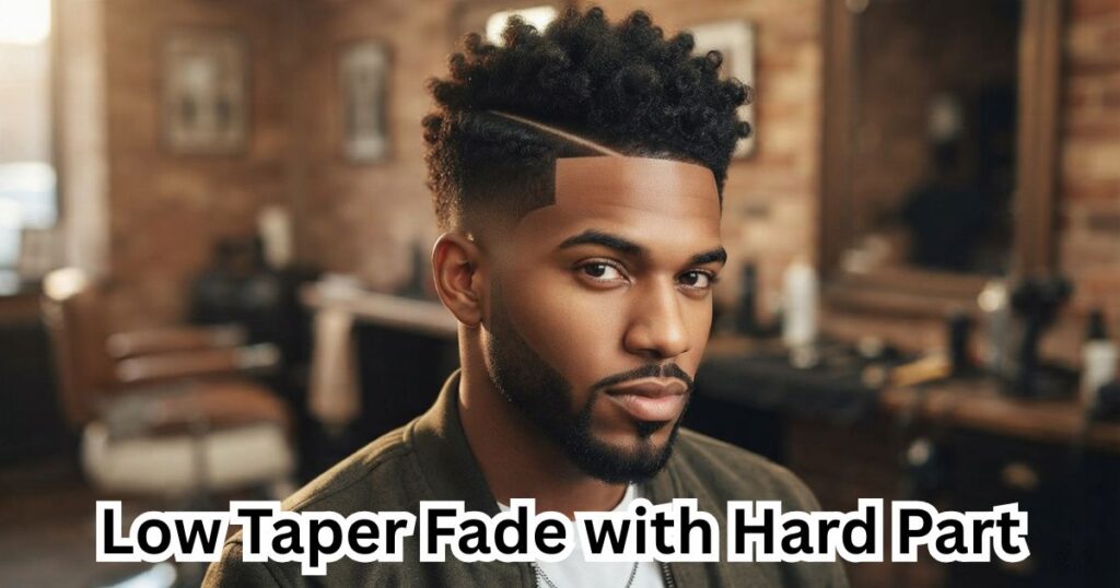 Low Taper Fade with Hard Part