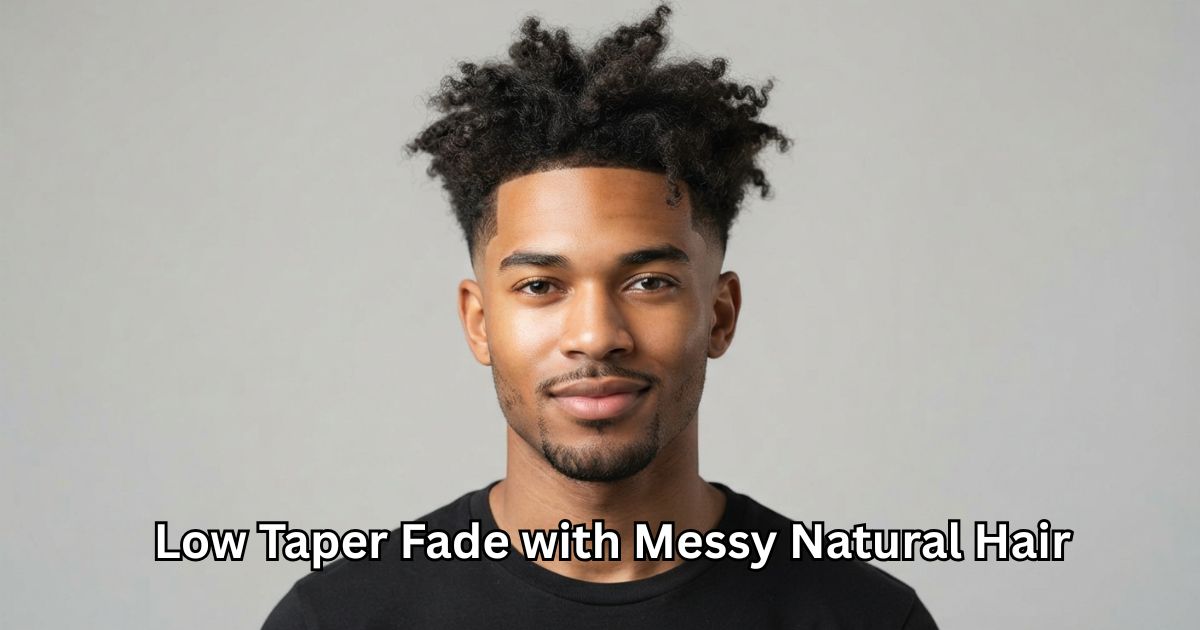 Low Taper Fade with Messy Natural Hair