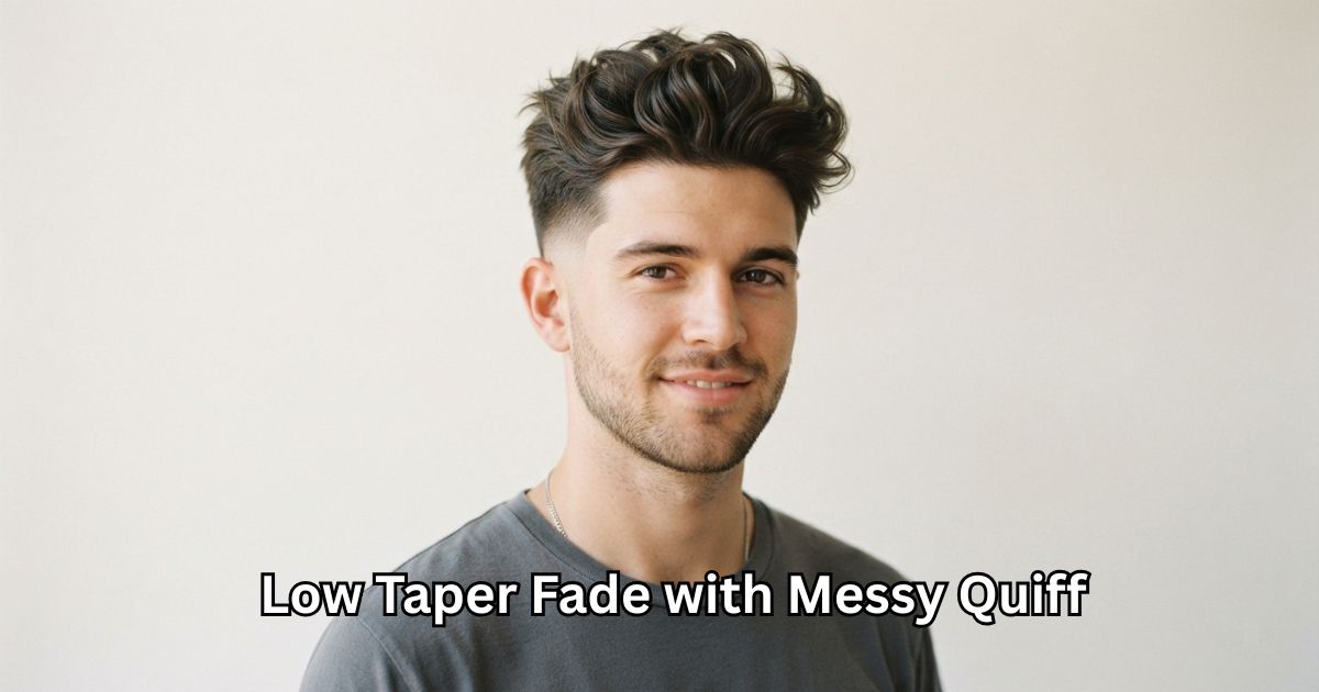Low Taper Fade with Messy Quiff