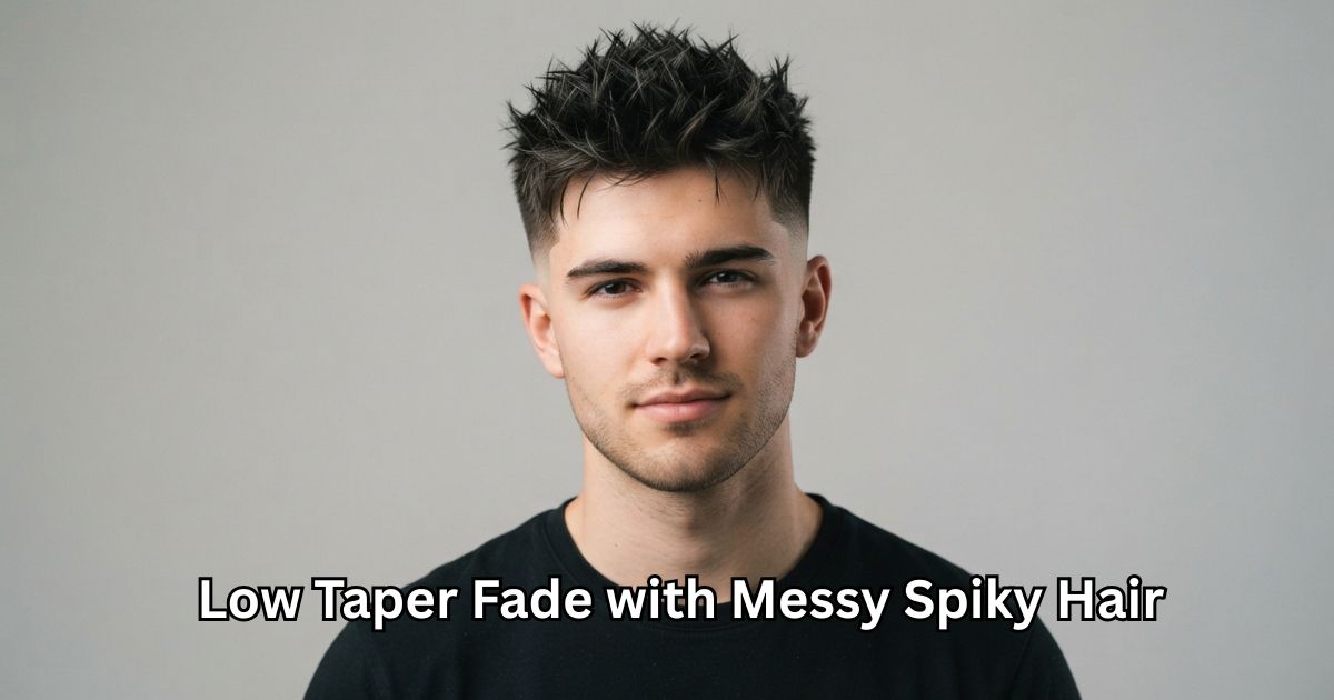 Low Taper Fade with Messy Spiky Hair