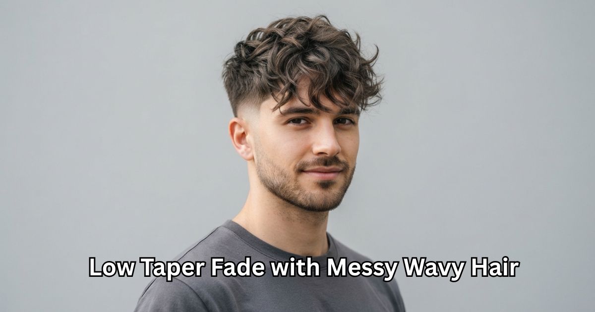 Low Taper Fade with Messy Wavy Hair