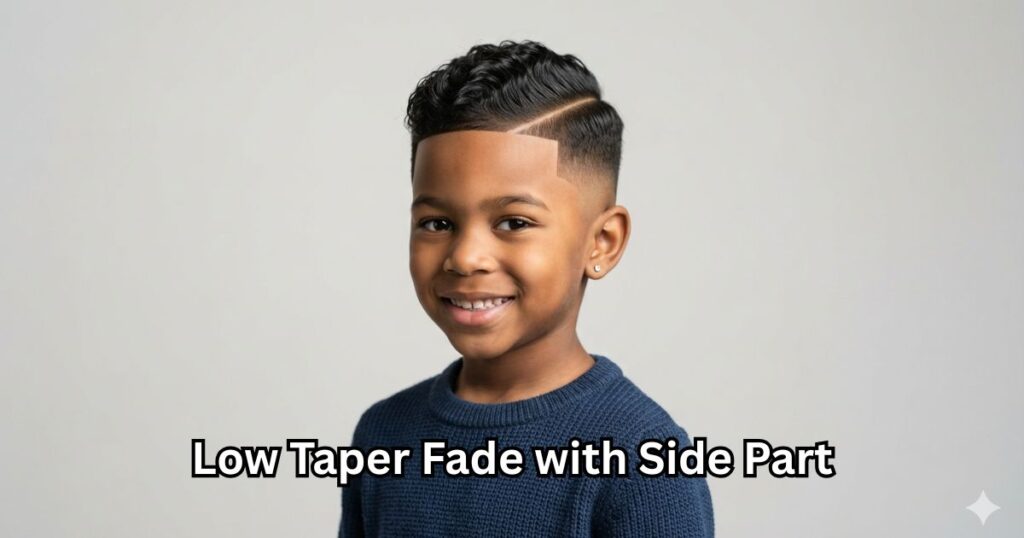 8. Low Taper Fade with Side Part