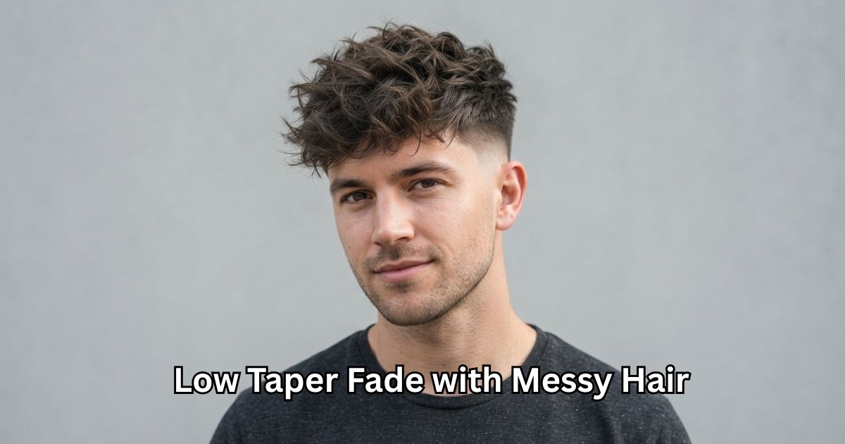 Low Taper Fade with Messy Hair