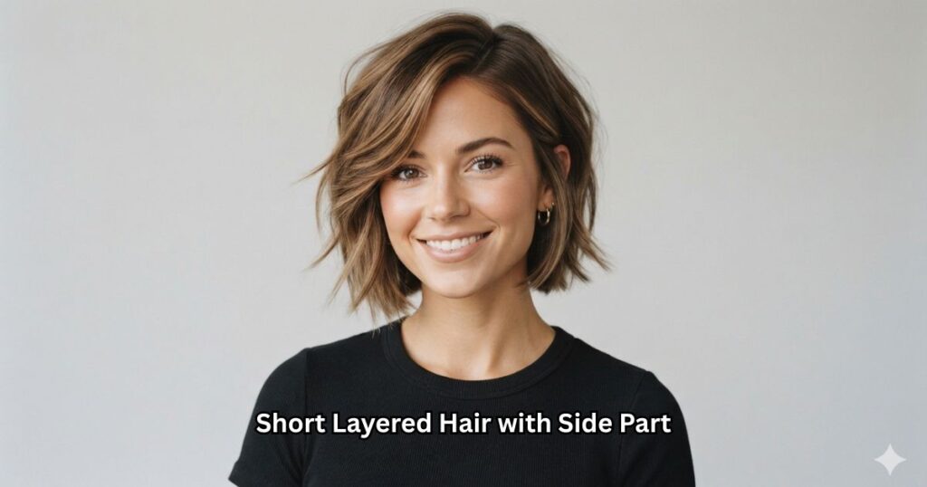Short Layered Hair with Side Part