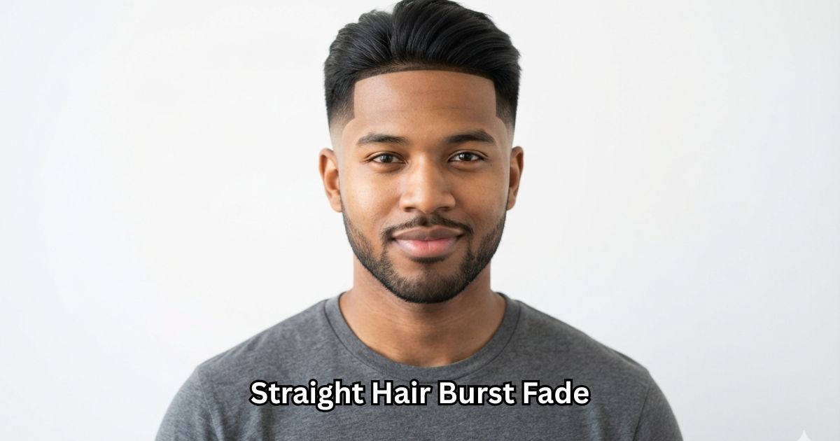 Straight Hair Burst Fade