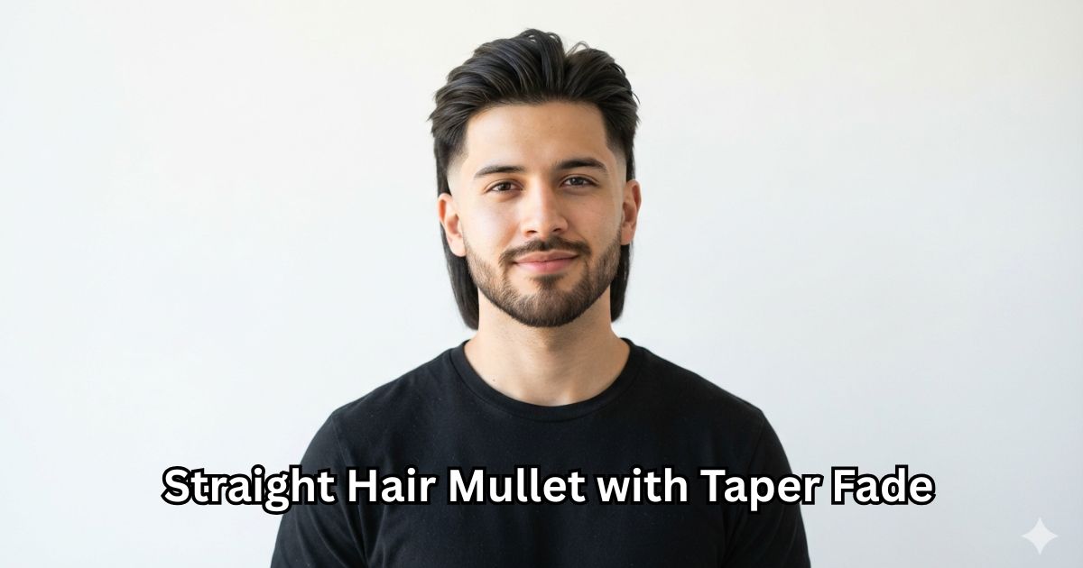 Straight Hair Mullet with Taper Fade