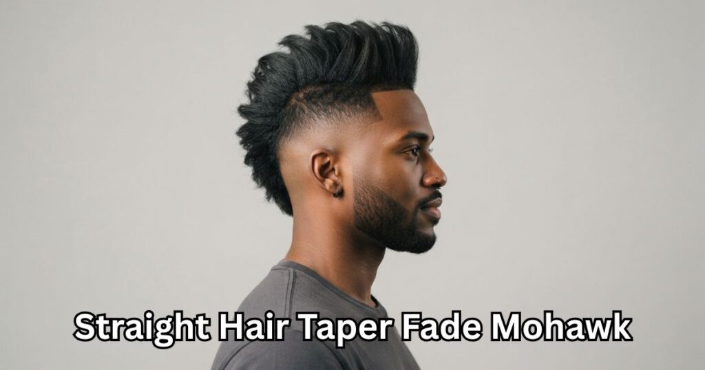 Straight Hair Taper Fade Mohawk
