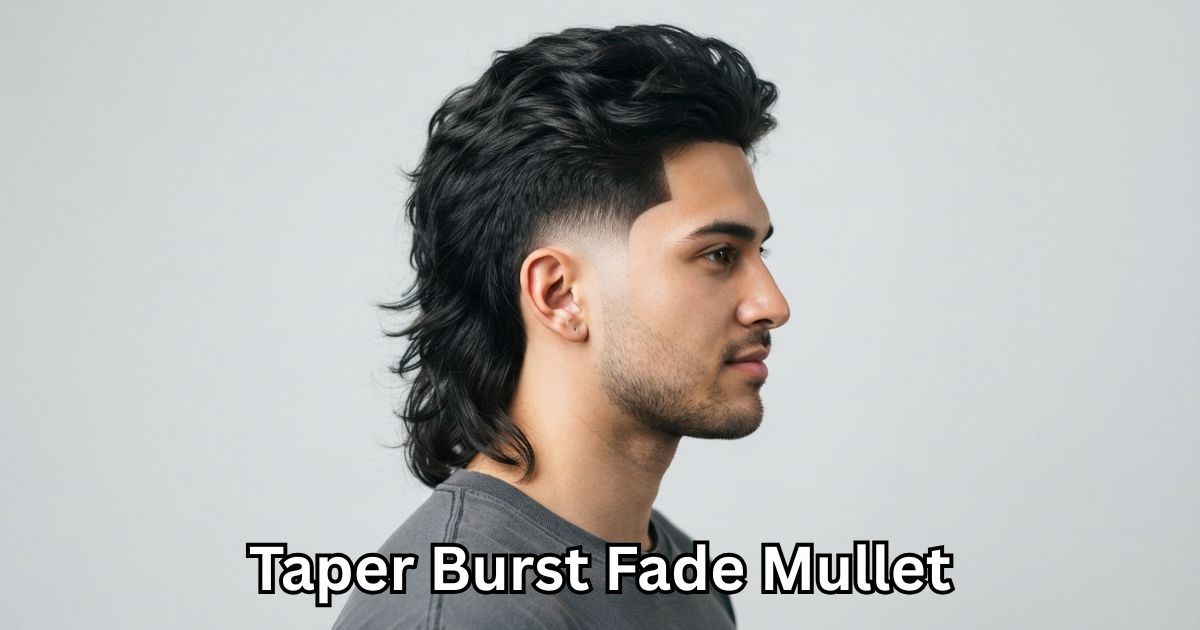 9. Taper Burst Fade Mullet