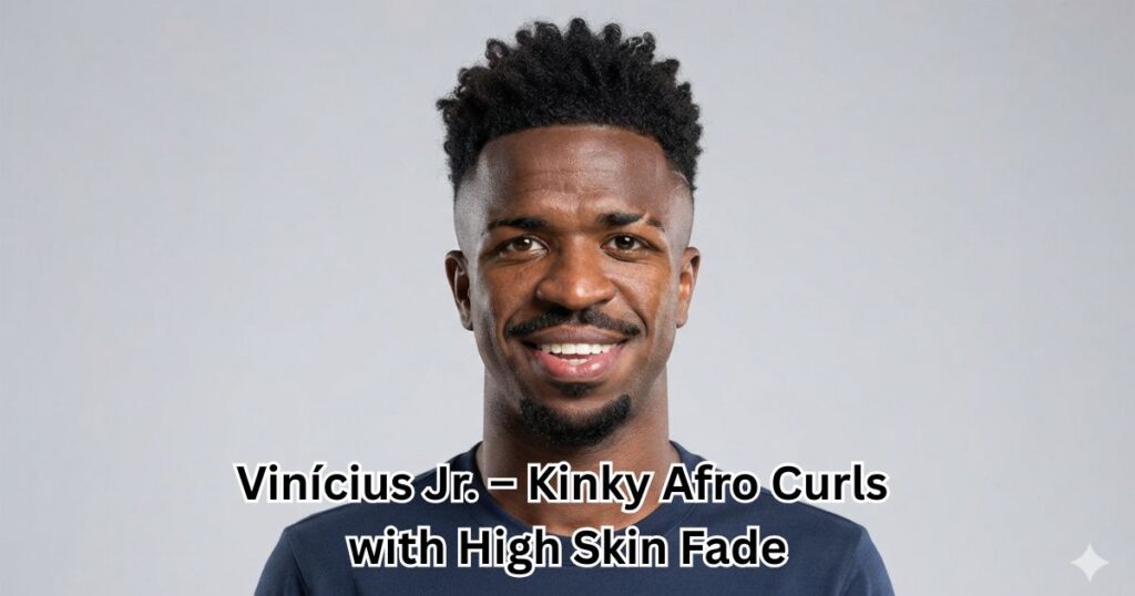 Vinícius Jr. – Kinky Afro Curls with High Skin Fade