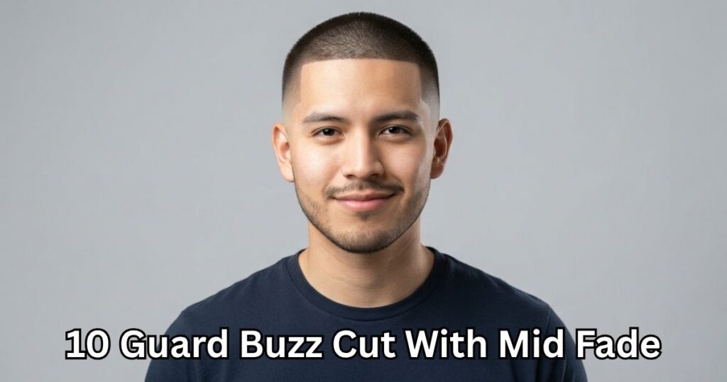 10 Guard Buzz Cut With Mid Fade