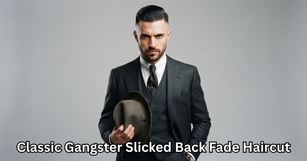 Classic Gangster Slicked Back Fade Haircut