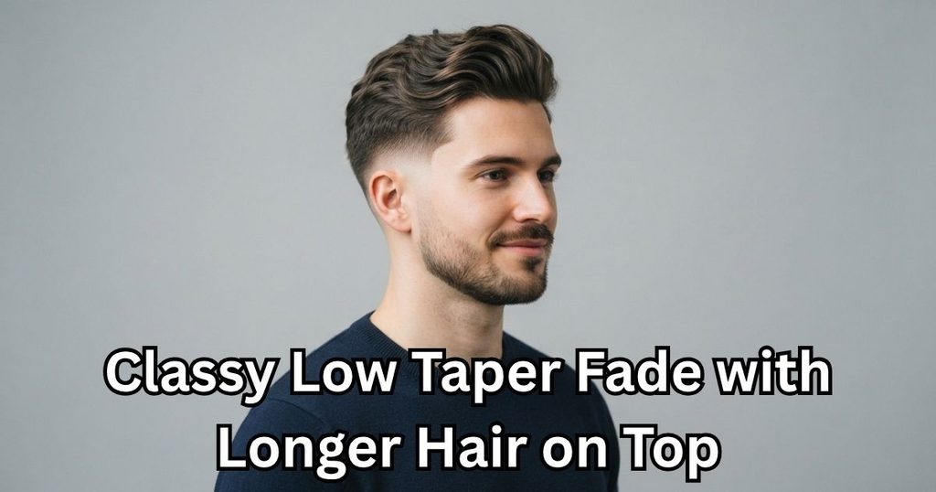 Classy Low Taper Fade with Longer Hair on Top