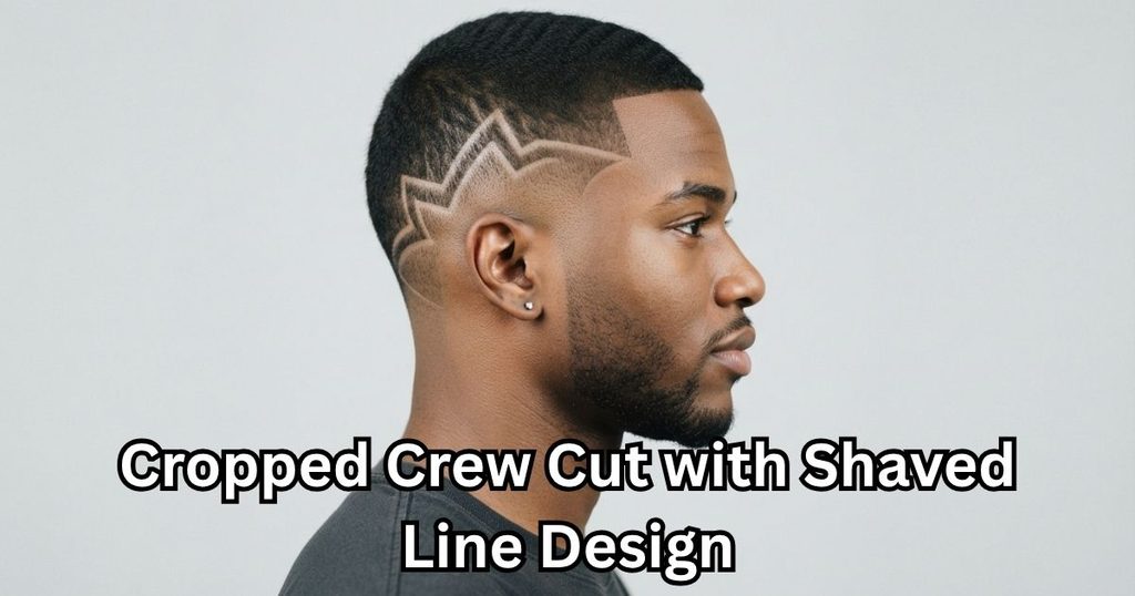 Cropped Crew Cut with Shaved Line Design