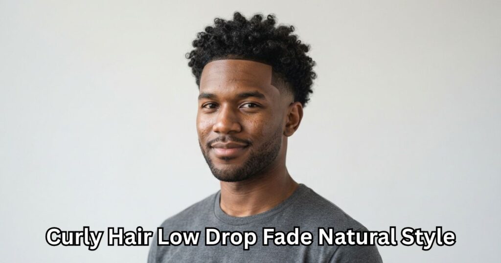 Curly Hair Low Drop Fade Natural Style