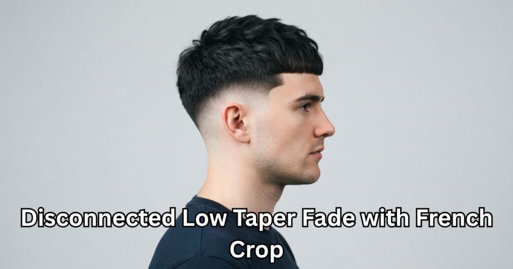Disconnected Low Taper Fade with French Crop
