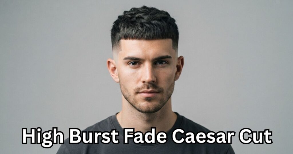 High Burst Fade Caesar Cut