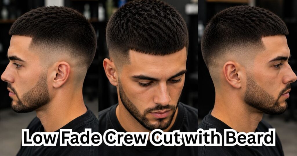 Low Fade Crew Cut with Beard