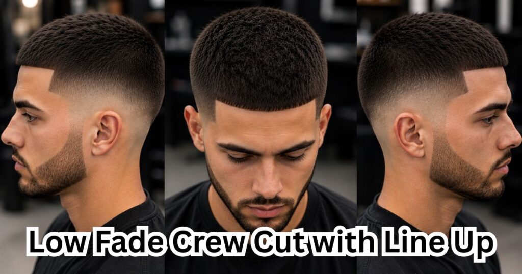 Low Fade Crew Cut with Line Up