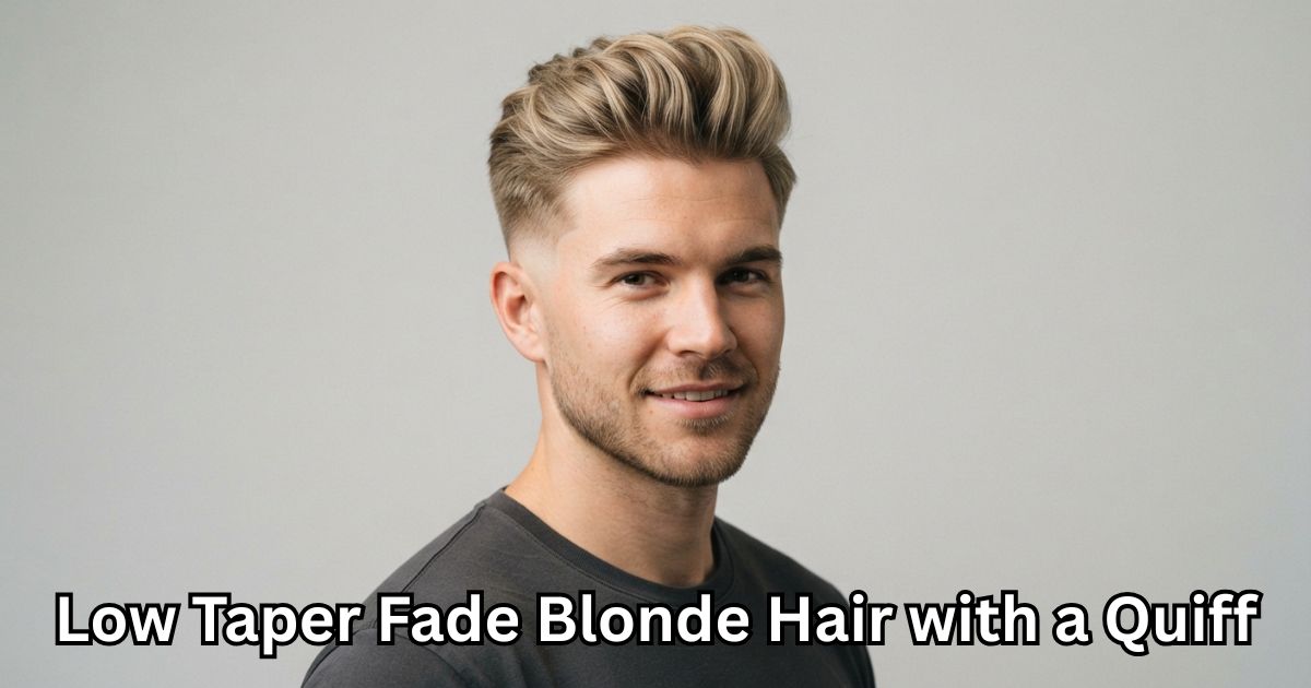 Low Taper Fade Blonde Hair with a Quiff