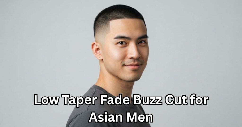 Low Taper Fade Buzz Cut for Asian Men