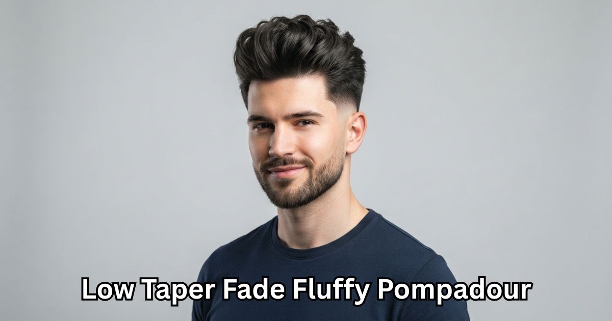 Low Taper Fade Fluffy Pompadour
