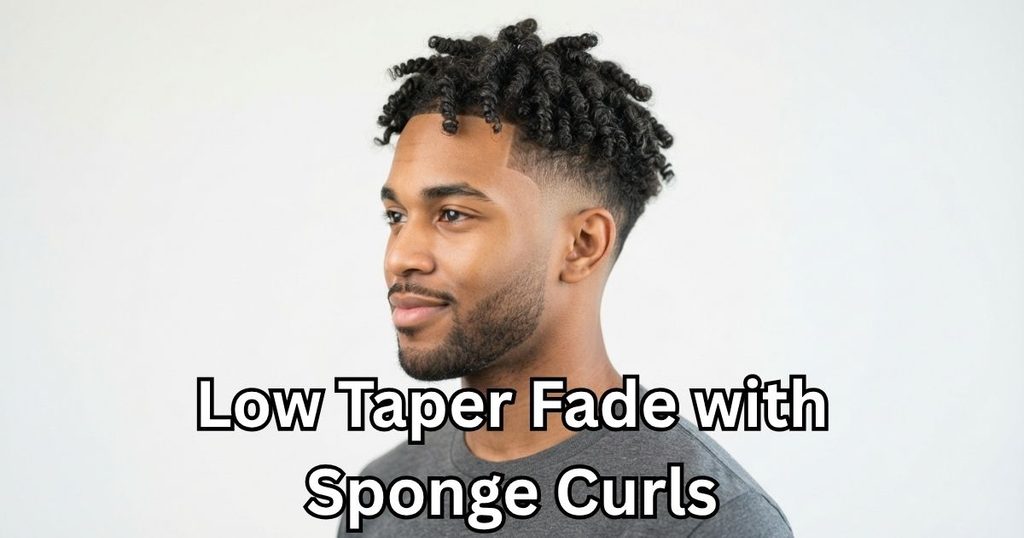 Low Taper Fade with Sponge Curls