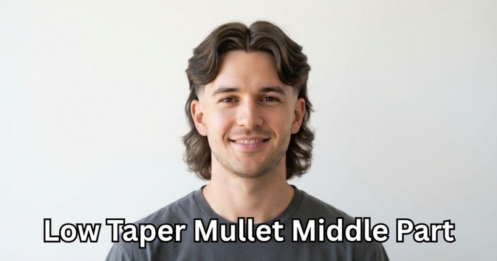 Low Taper Mullet Middle Part