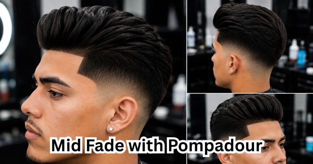 Mid Fade with Pompadour