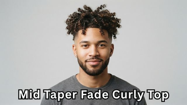 Mid Taper Fade Curly Top