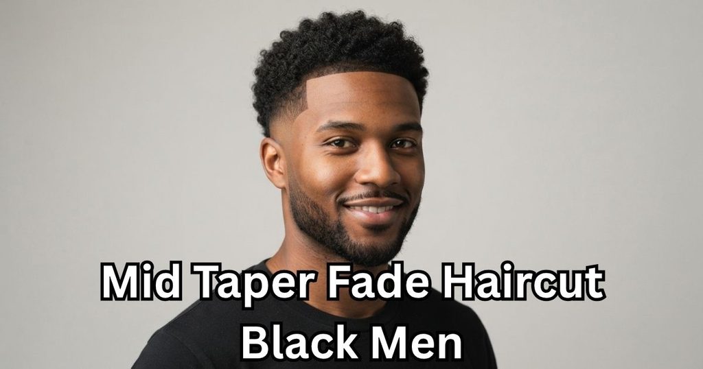 Mid Taper Fade Haircut Black Men