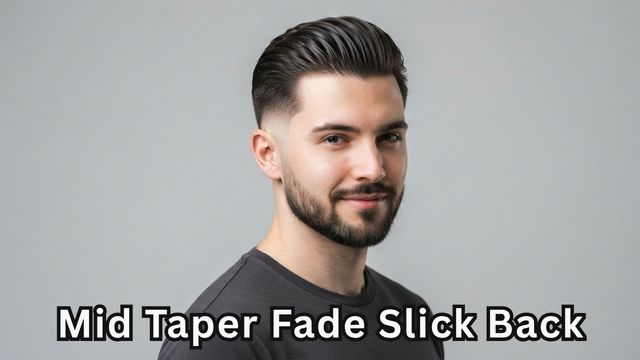Mid Taper Fade Slick Back