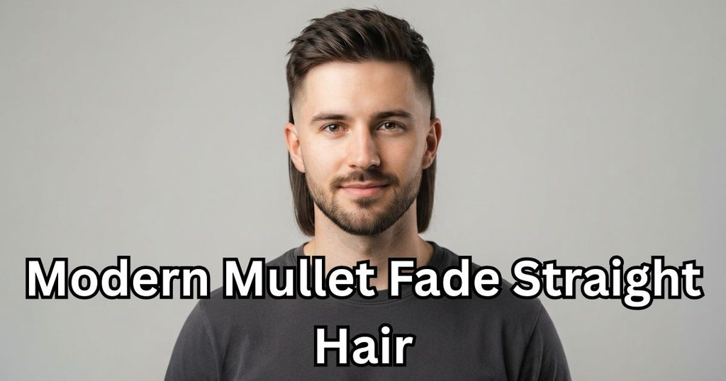 Modern Mullet Fade Straight Hair