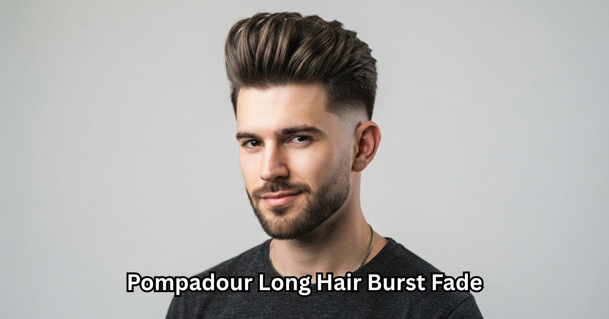 Pompadour Long Hair Burst Fade