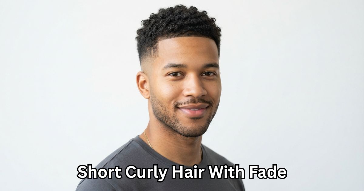 Short Curly Hair With Fade