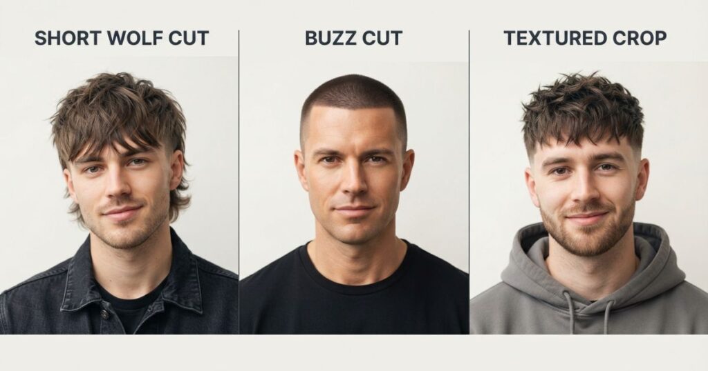 Short Wolf Cut vs. Buzz Cut vs. Textured Crop (Key Differences)