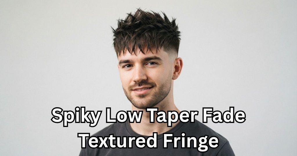 Spiky Low Taper Fade Textured Fringe