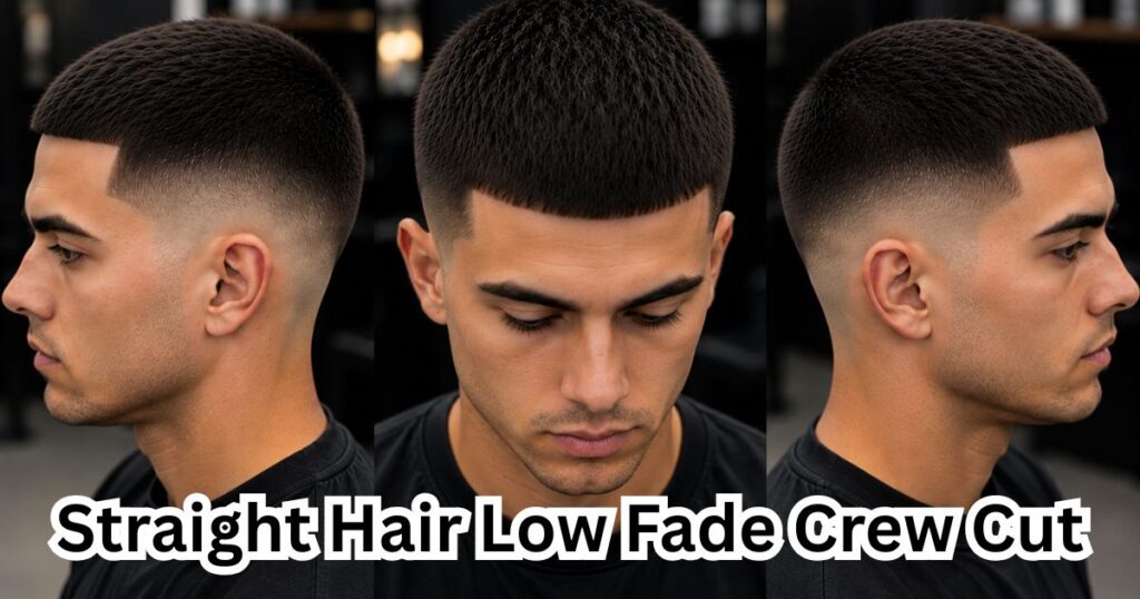 Straight Hair Low Fade Crew Cut