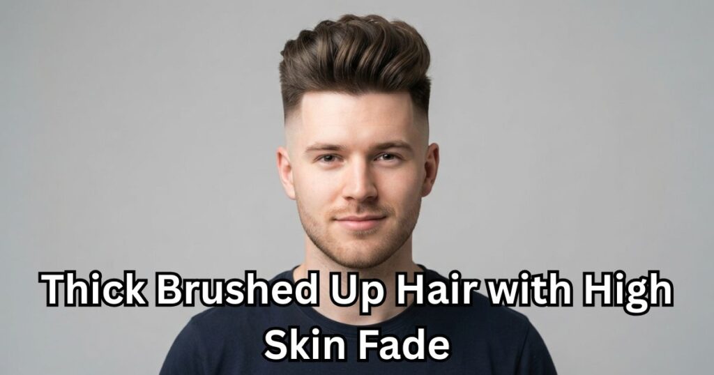 Thick Brushed Up Hair with High Skin Fade